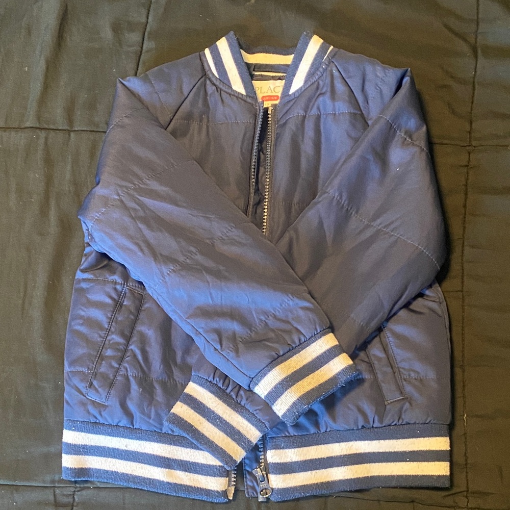The Children's Place Blue Jacket with White Stripes